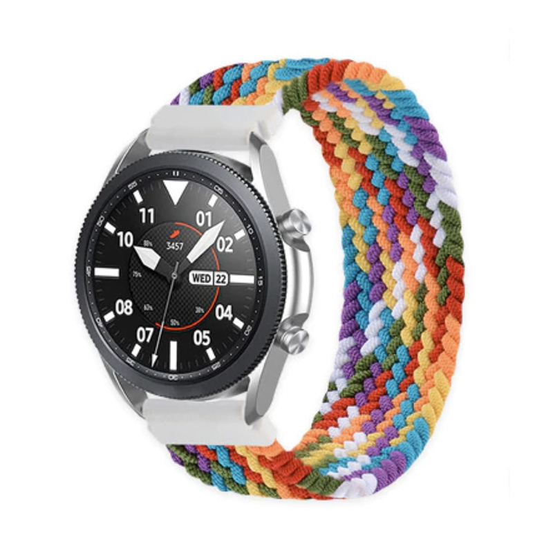 Pletený navliekací remienok na smart hodinky 22mm vel. M/L Farba: Čierna, Obvod: M-L (stredný až väčší obvod zápästia), Veľkosť: 22mm