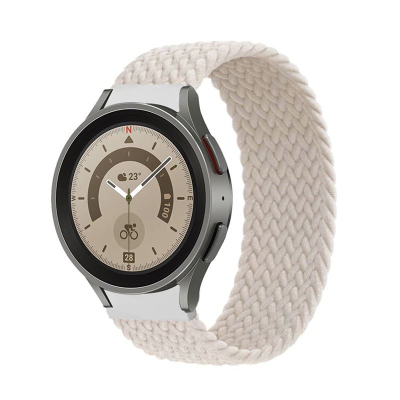 Pletený navliekací remienok na smart hodinky 22mm vel. M/L Farba: Biela, Obvod: M-L (stredný až väčší obvod zápästia), Veľkosť: 22mm