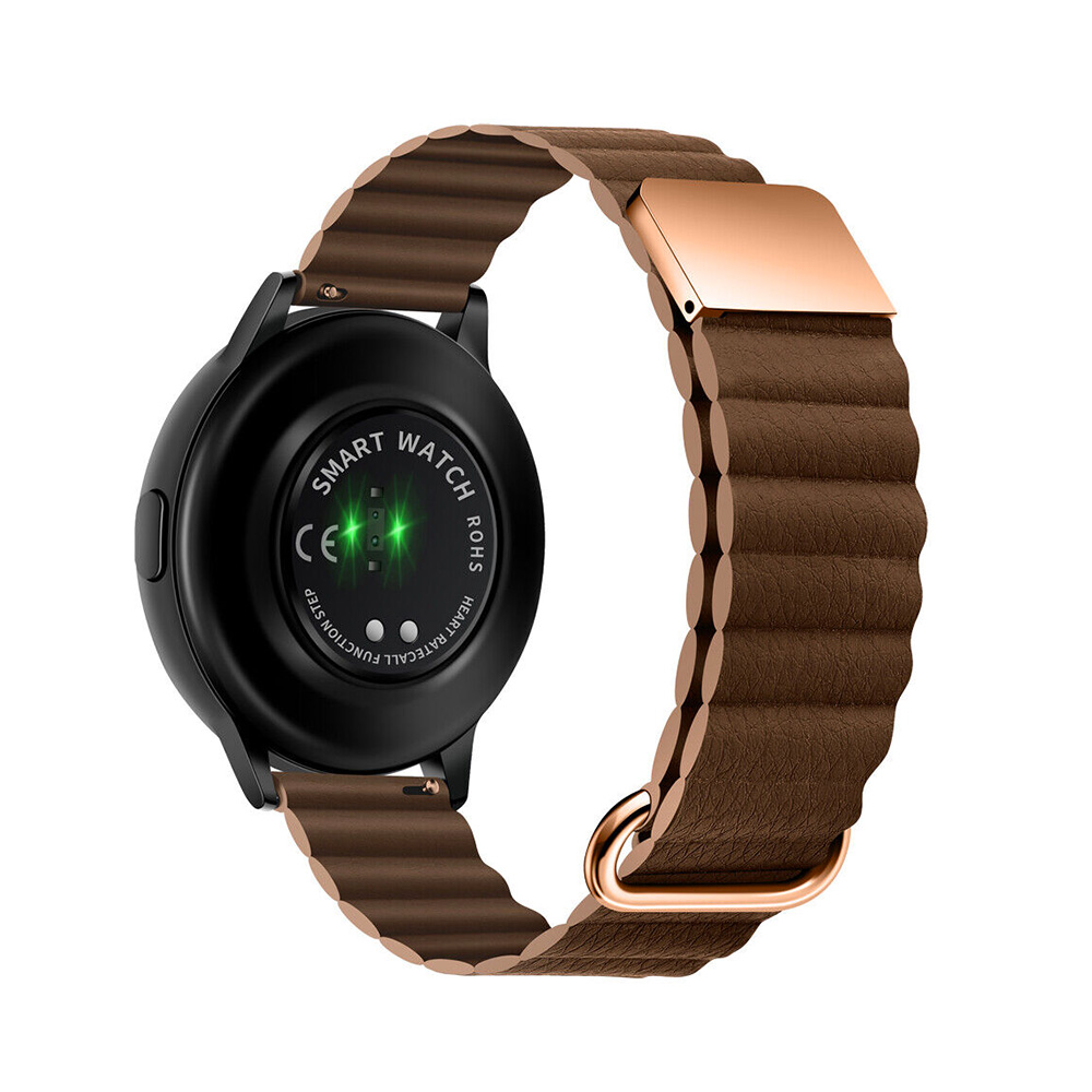 Štýlový kožený remienok s magnetom na smart hodinky 22mm Farba: Coffee, Veľkosť: 22mm
