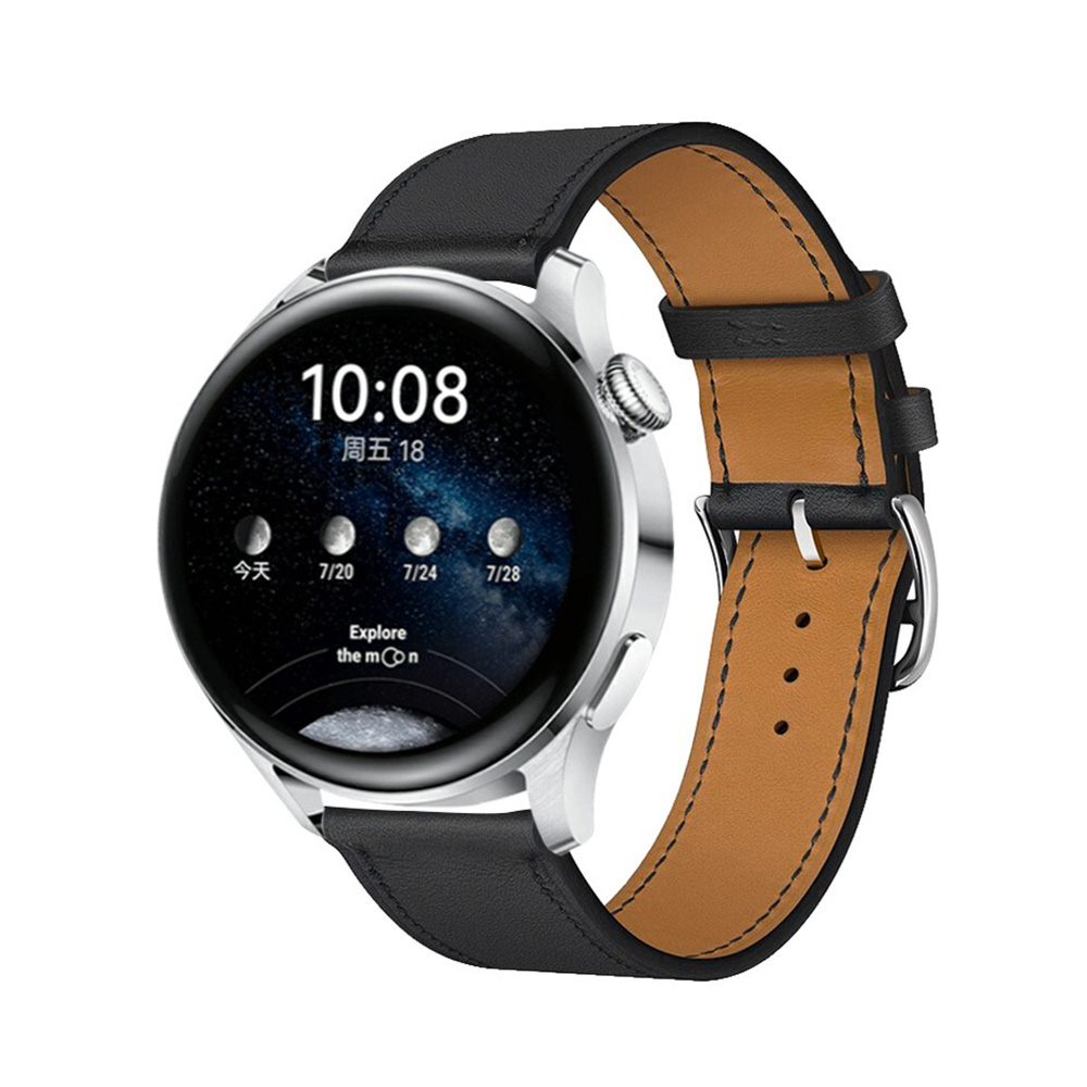 Kožený remienok s prackou na smart hodinky 20mm Farba: Čierna, Veľkosť: 20mm