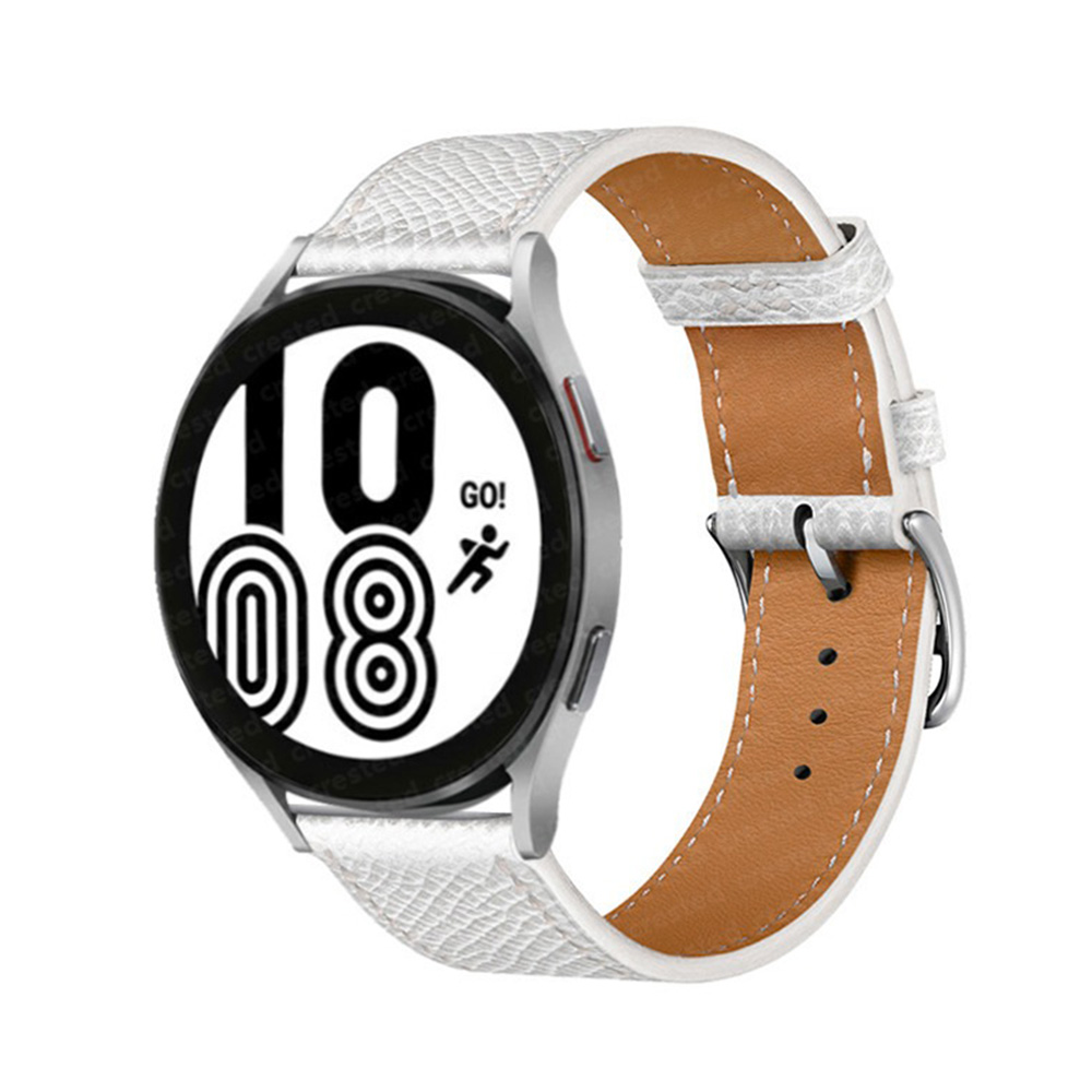 Kožený remienok s prackou na smart hodinky 20mm Farba: Biela, Veľkosť: 20mm
