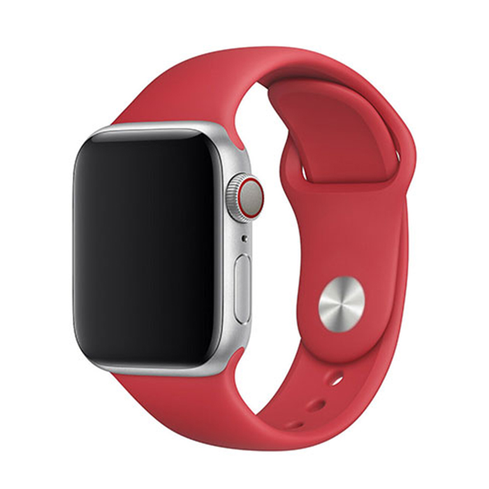 Jednofarebný remienok na Apple Watch - Červený Farba: Červená, Obvod: S-M (menší až stredný obvod zápästia), Veľkosť: 42/44/45/49mm