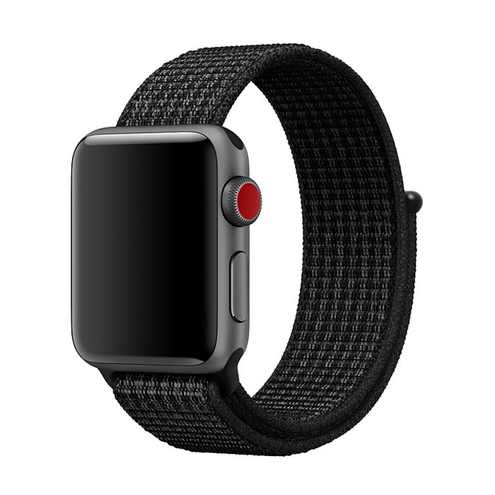 Nylonový remienok na Apple Watch - Čierny Farba: Čierna, Veľkosť: 42/44/45/49mm