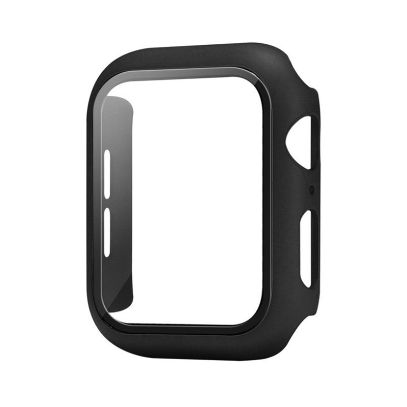 Ochranné puzdro s tvrdeným sklom na Apple Watch - Čierne Veľkosť: 41mm