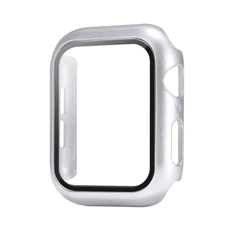 Ochranné puzdro s tvrdeným sklom na Apple Watch - Strieborné Veľkosť: 38mm