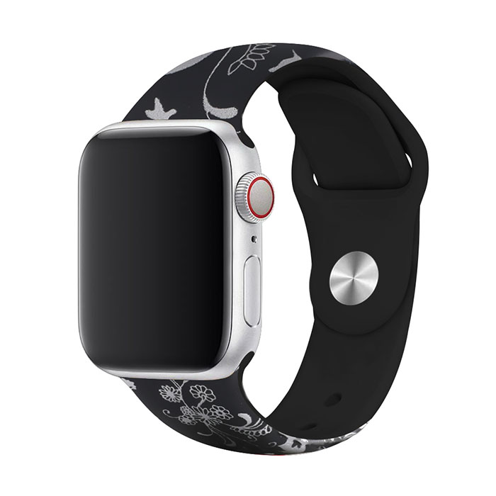 Remienok s potlačou na Apple Watch - Kreslený Farba: Čierna, Obvod: S-M (menší až stredný obvod zápästia), Veľkosť: 38/40/41mm