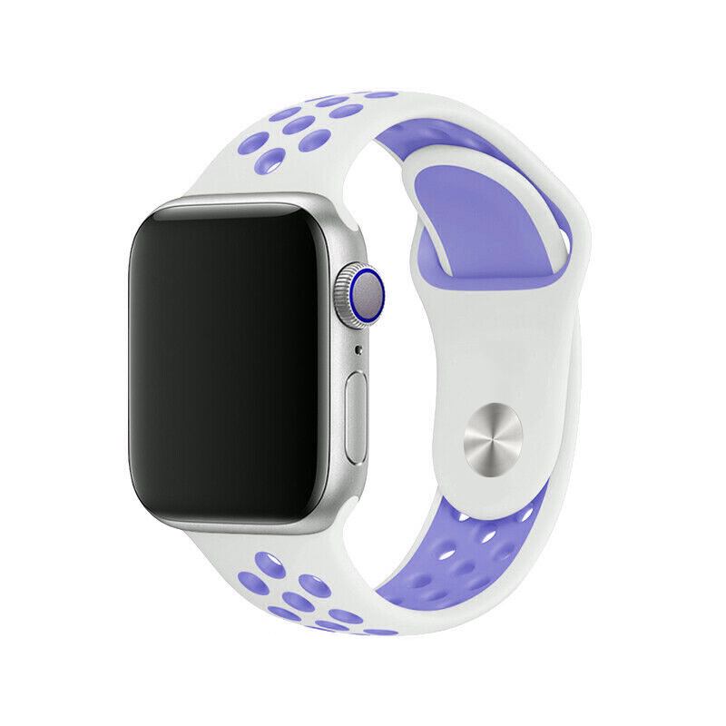 Športový remienok na Apple Watch - Bielofialový Farba: Bielo-fialová, Obvod: S-M (menší až stredný obvod zápästia), Veľkosť: 38/40/41mm