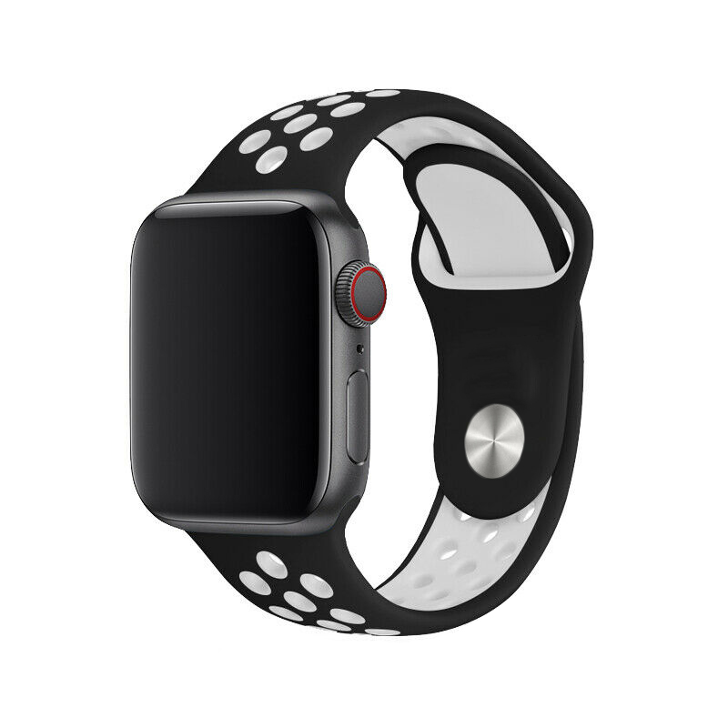 Športový remienok na Apple Watch - Čiernobiely Farba: Čierno-biela, Obvod: S-M (menší až stredný obvod zápästia), Veľkosť: 42/44/45/49mm