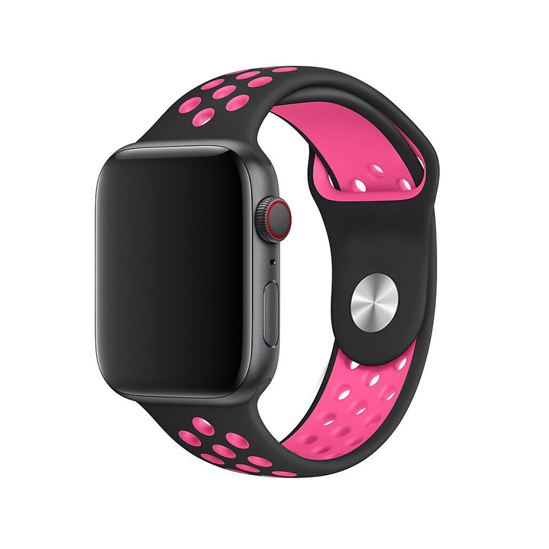 Športový remienok na Apple Watch - Čiernoružový Farba: Ružovo-čierna, Obvod: S-M (menší až stredný obvod zápästia), Veľkosť: 38/40/41mm