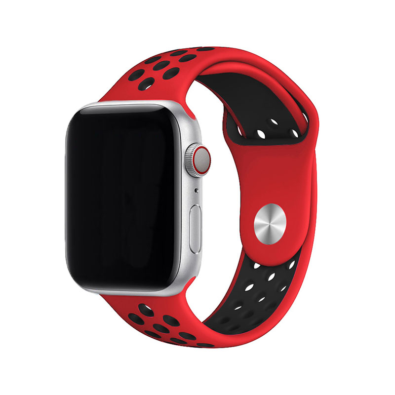 Športový remienok na Apple Watch - Červenočierny Farba: Červeno-čierna, Obvod: S-M (menší až stredný obvod zápästia), Veľkosť: 38/40/41mm
