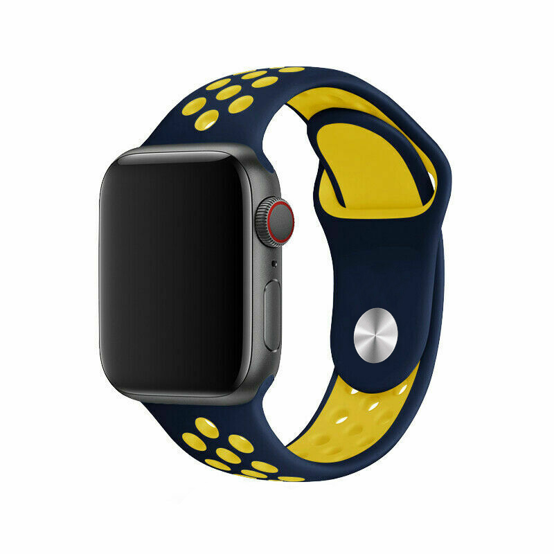 Športový remienok na Apple Watch - Darkblue Yellow Farba: Dark-blue-yellow, Obvod: S-M (menší až stredný obvod zápästia), Veľkosť: 38/40/41mm