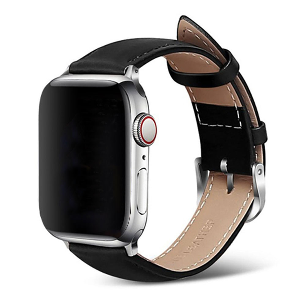 Kožený remienok na Apple Watch - Čierny Farba: Čierna, Veľkosť: 42/44/45/49mm
