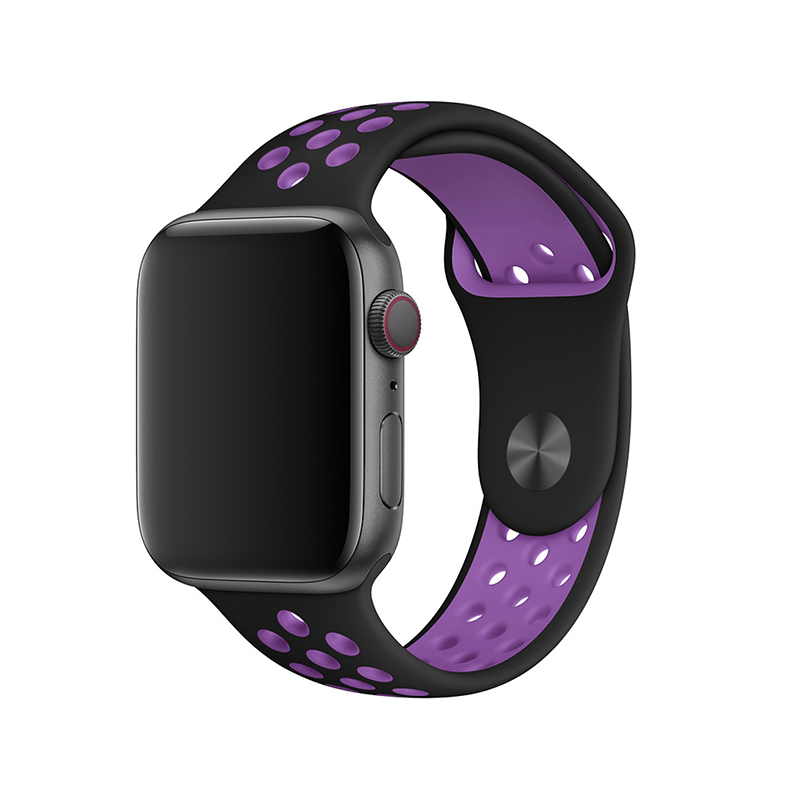 Športový remienok na Apple Watch - Čierno-fialový Farba: Ružovo-čierna, Obvod: S-M (menší až stredný obvod zápästia), Veľkosť: 38/40/41mm