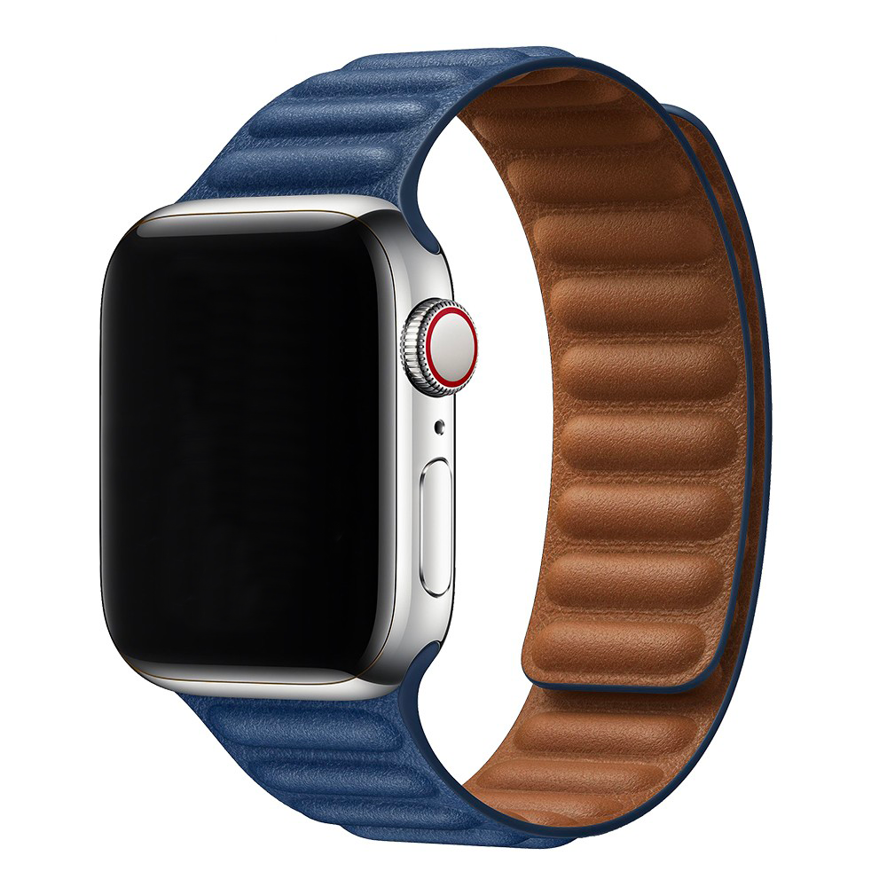 Kožený remienok s magnetom na Apple Watch - Modrý Farba: Modrá, Veľkosť: 42/44/45/49mm
