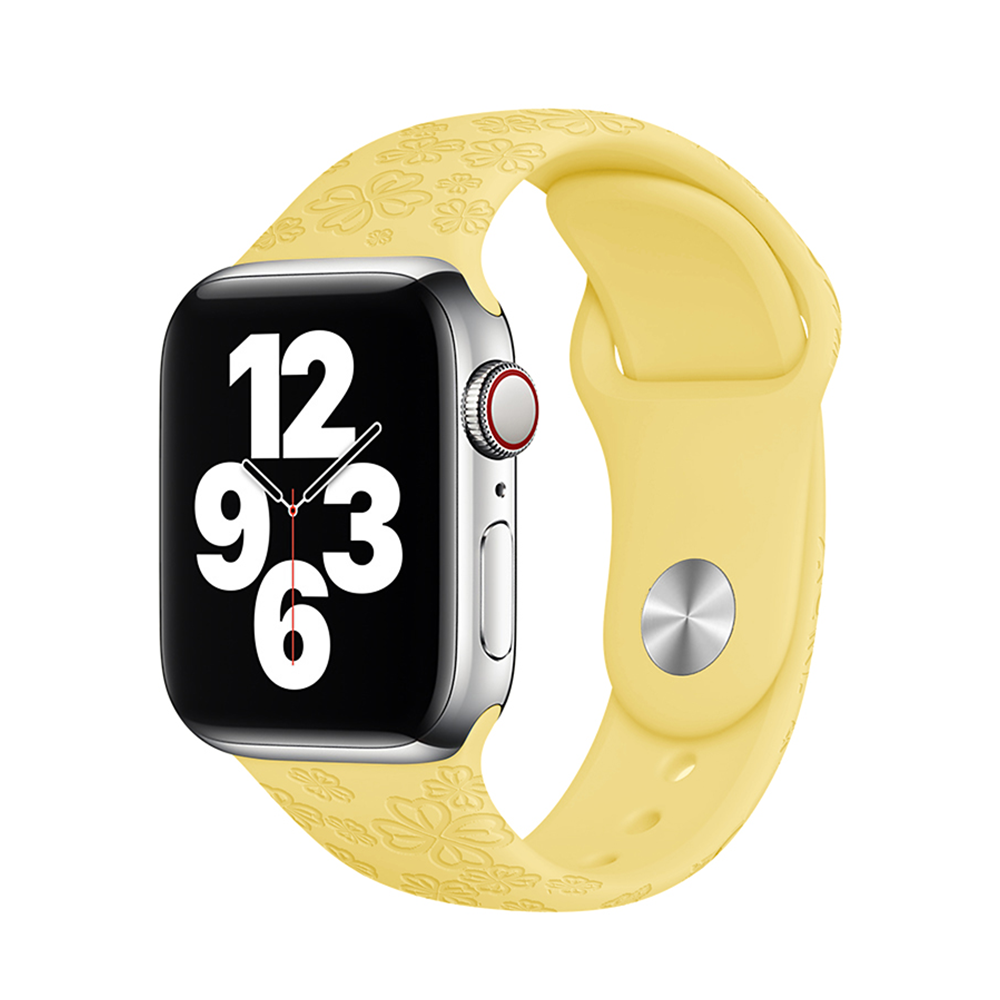 Letný remienok na Apple Watch - Žltý štvorlístok Farba: Žltá, Obvod: S-M (menší až stredný obvod zápästia), Veľkosť: 38/40/41mm