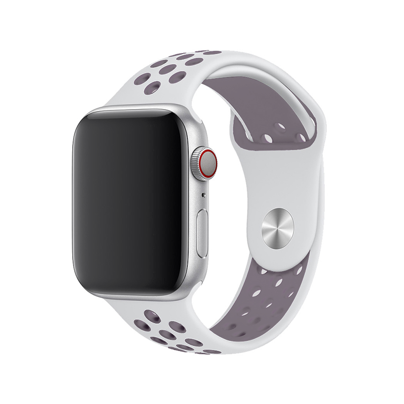 Športový remienok na Apple Watch - Biela levanduľa Farba: Bielo-fialová, Obvod: M-L (stredný až väčší obvod zápästia), Veľkosť: 38/40/41mm