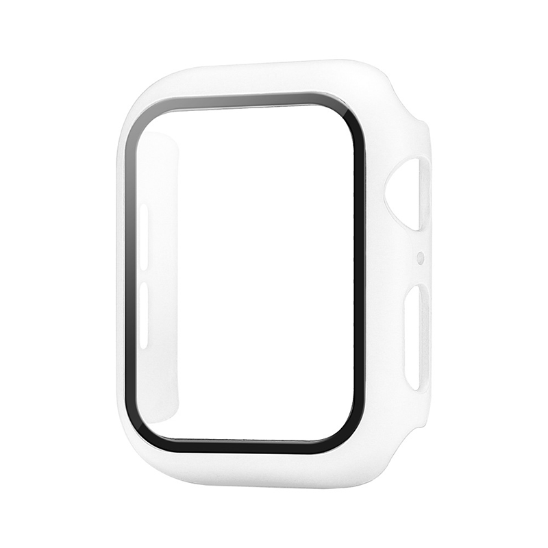 Ochranné puzdro s tvrdeným sklom na Apple Watch - Biele Veľkosť: 38mm