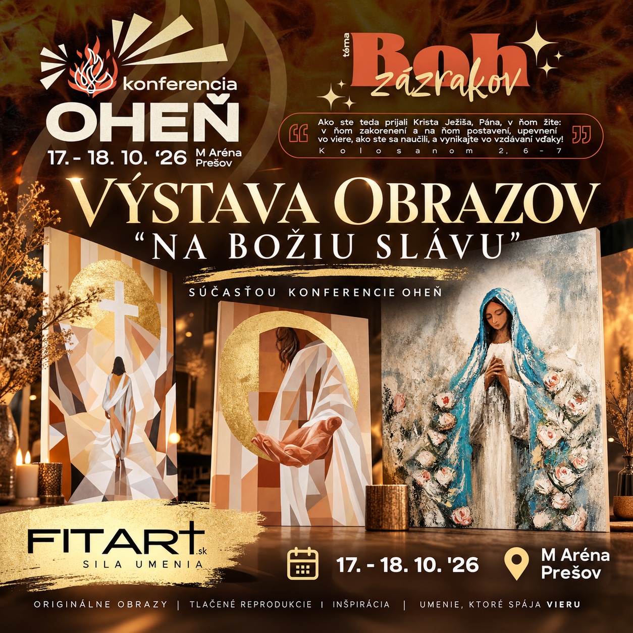 Výstava obrazov „NA BOŽIU SLÁVU“ bude súčasťou konferencie OHEŇ v Prešove
