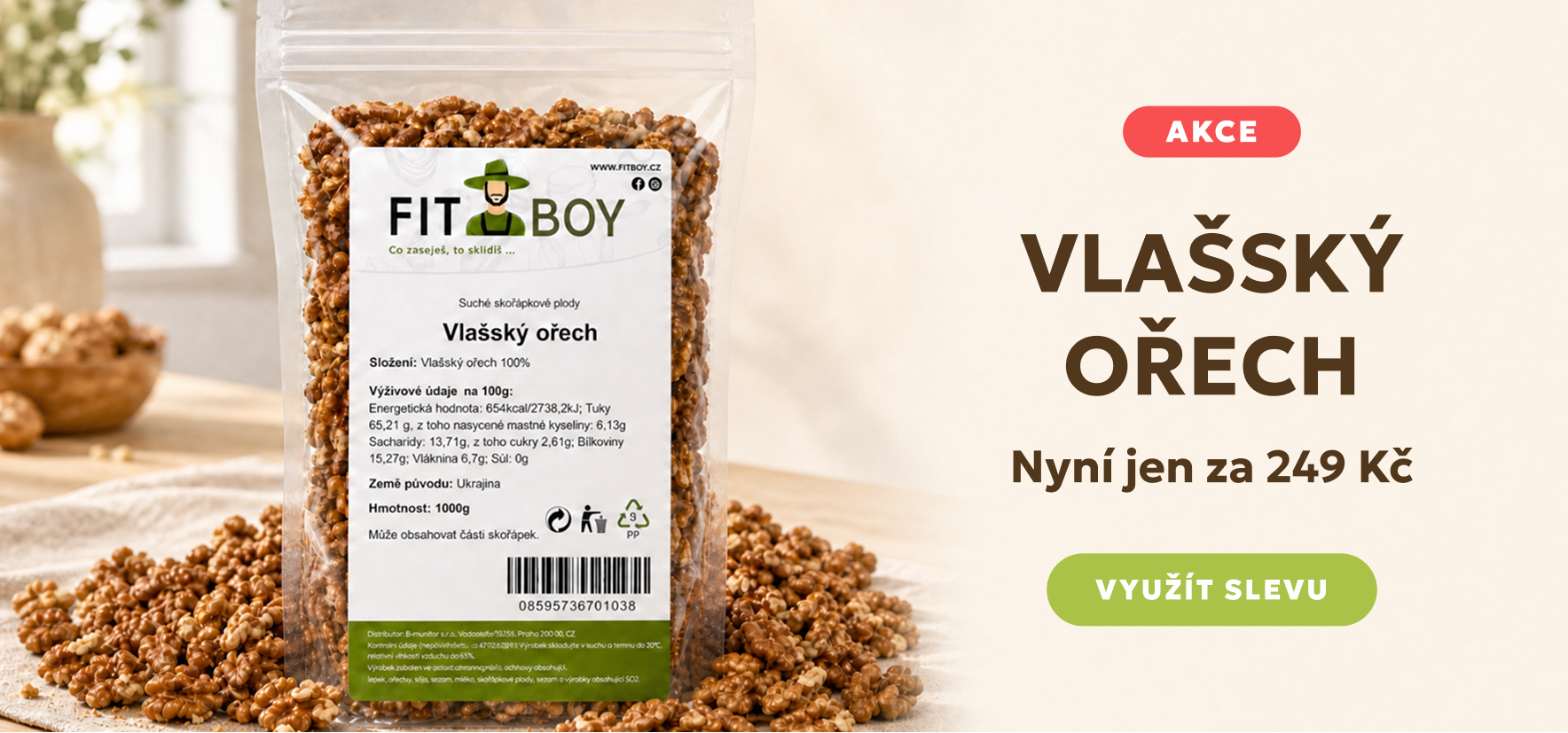 Fitboy vlašský ořech akce