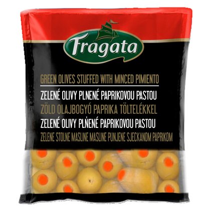 Fragata Zelené olivy plněné paprikovou pastou 160 g