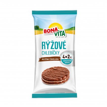 Bonavita Rýžové chlebíčky mléčná čokoláda 4x2 ks (128 g)  EXP 04/2025