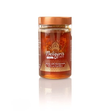 řecký horský med surový s pláství květový 450g