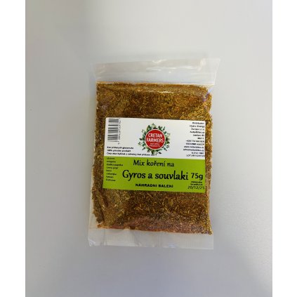 CRETAN FARMERS Mix koření na Gyros a Souvlaki eko balení 75g  75g