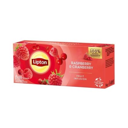Lipton ovocný čaj Malina a brusinka 20 sáčků, 34g  34g