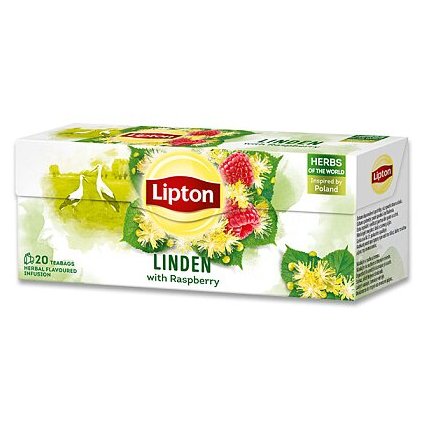 Lipton bylinný čaj Lípa a malina 20 sáčků, 18g  18g