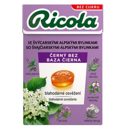 Ricola Bez černý bez cukru 40g  40g
