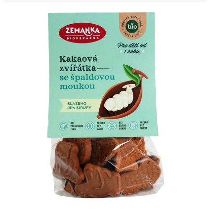 Biopekárna Zemanka Špaldová BIO zvířátka kakaová 100g  100g