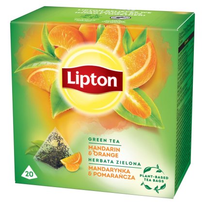 Lipton zelený čaj Mandarinka a pomeranč - pyramida 20 sáčků, 36g  36g