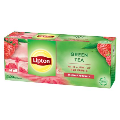 Lipton zelený čaj Červené ovoce 20 sáčků, 26g  26g