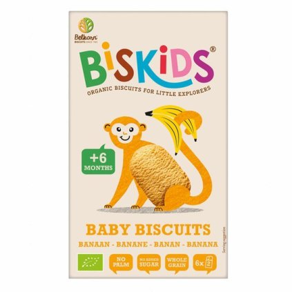 BISkids BIO dětské celozrnné sušenky s banánem bez přidaného cukru 6M+ 120g  120g