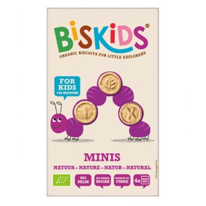 BISkids BIO dětské celozrnné mini sušenky Natural bez přidaného cukru 120g  120g