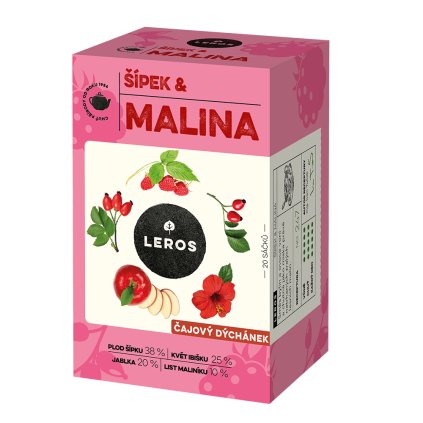 Leros Čajový dýchánek Šípek - Malina 20x2g  40g