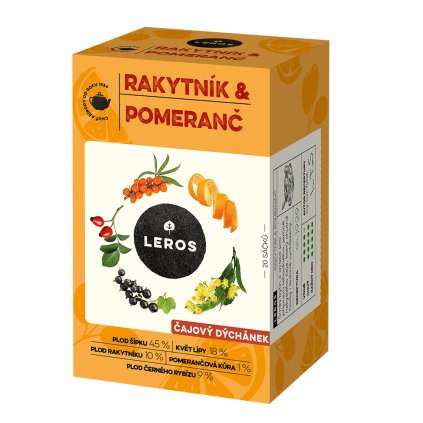 Leros Čajový dýchánek Rakytník - Pomeranč 20x2g  40g