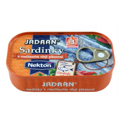 1015 sardinky v rostlinném oleji pikantní JADRAN EO 125g