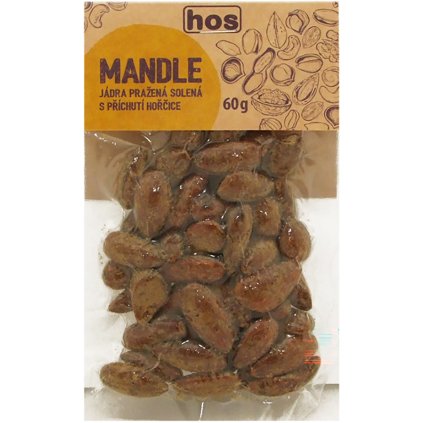 HOS Mandle jádra pražená solená s příchutí hořčice 60g  60g
