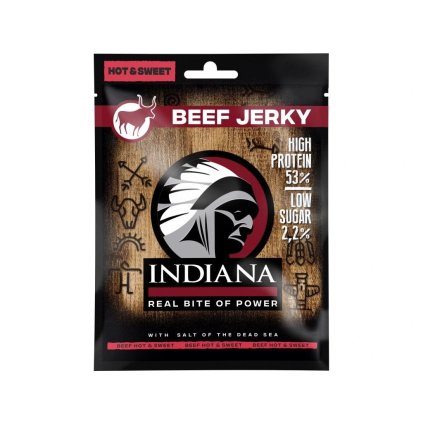 10044 indiana jerky hovezi hot sweet 25g