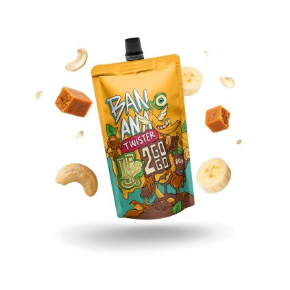 LifeLike 2GOGO Twister Banán čokoláda karamel 80g  DMT 03/26