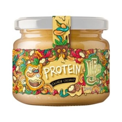 kesu maslo s pridanym srvatkovym koncentratom kokosom a bielou cokoladou protein cashew coconut lifelike 300 g detail