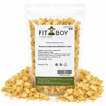 Ananas kostky bez přidanóho cukru 500g