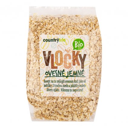 Country Life Vločky ovesné jemné BIO 500g  500g