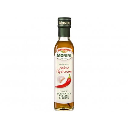 13143 monini extra panensky olivovy olej s prichuti cesnek a chilli 250 ml