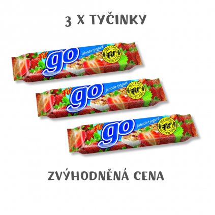 3 x tyčinky jahoda jogurt