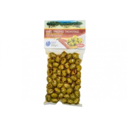 LAIOS Zelené olivy s kôstkou a Chilli 250g  250g