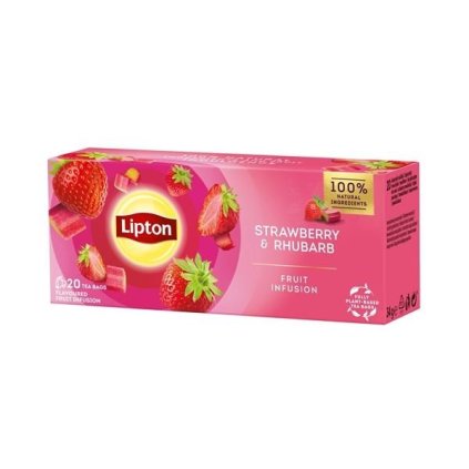 Lipton ovocný čaj Jahoda a rebarbora 20 sáčkov, 34g  34g
