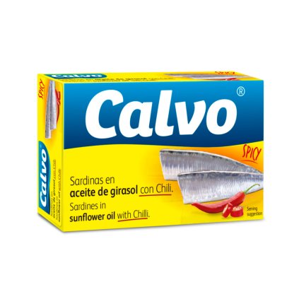 Calvo Sardinky v slnečnicovom oleji s čili 120g  120g