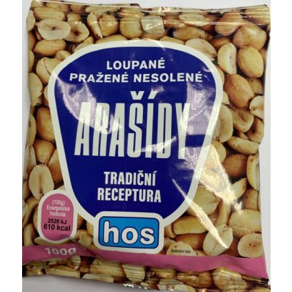HOS Arašidy lúpané pražené nesolené 100g  100g